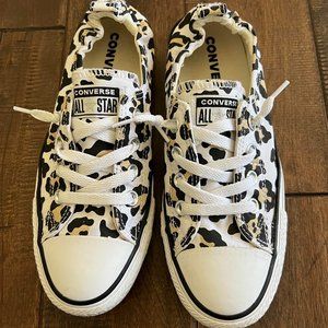 Converse Leopard print low top sneakers. Worn once.  Size 7.5